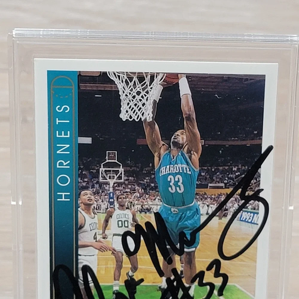 1993 Upper Deck Alonzo Mourning Signed Autograph Card 333 Charlotte Hornets NBA